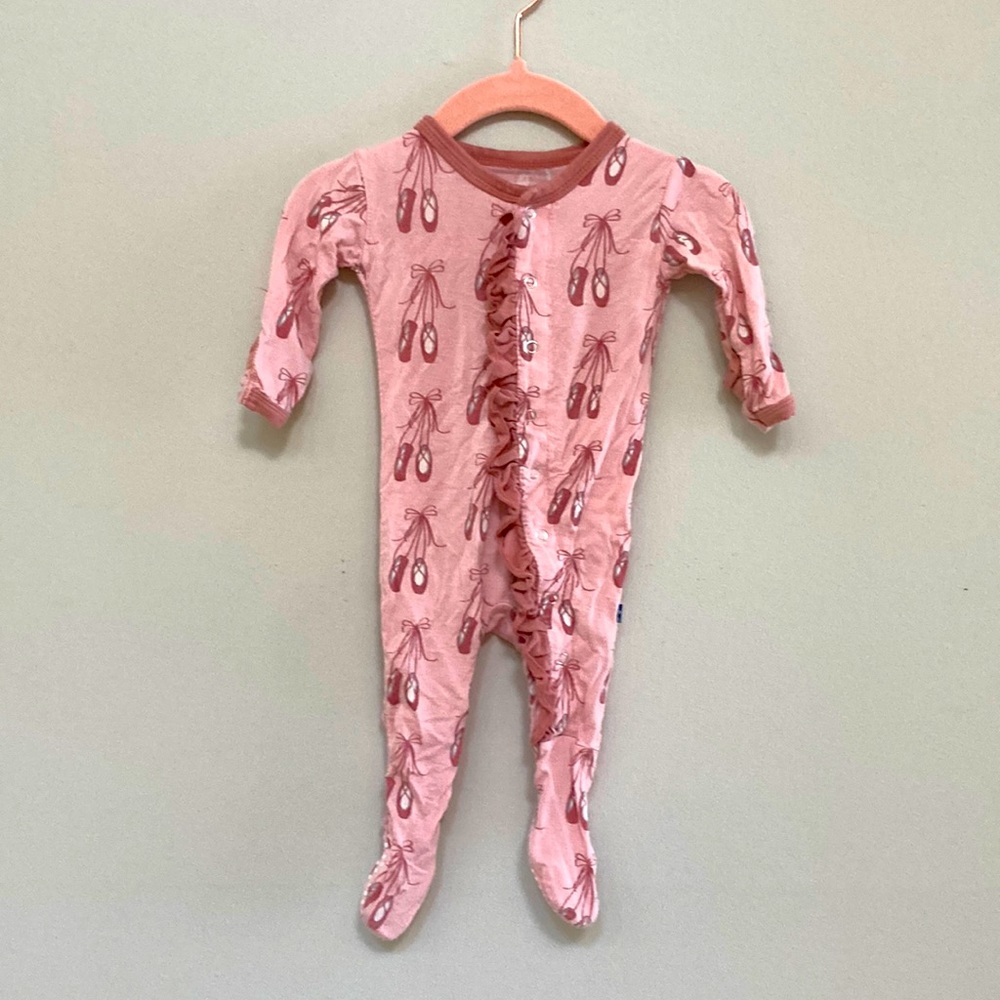 Kickee Pants brand footie in Ballet in size 0-3 months